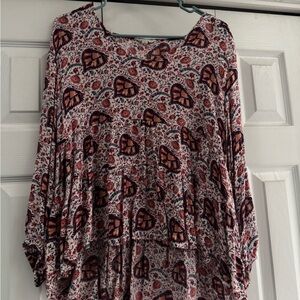 Lucky Brand Pink Floral Paisley Tunic